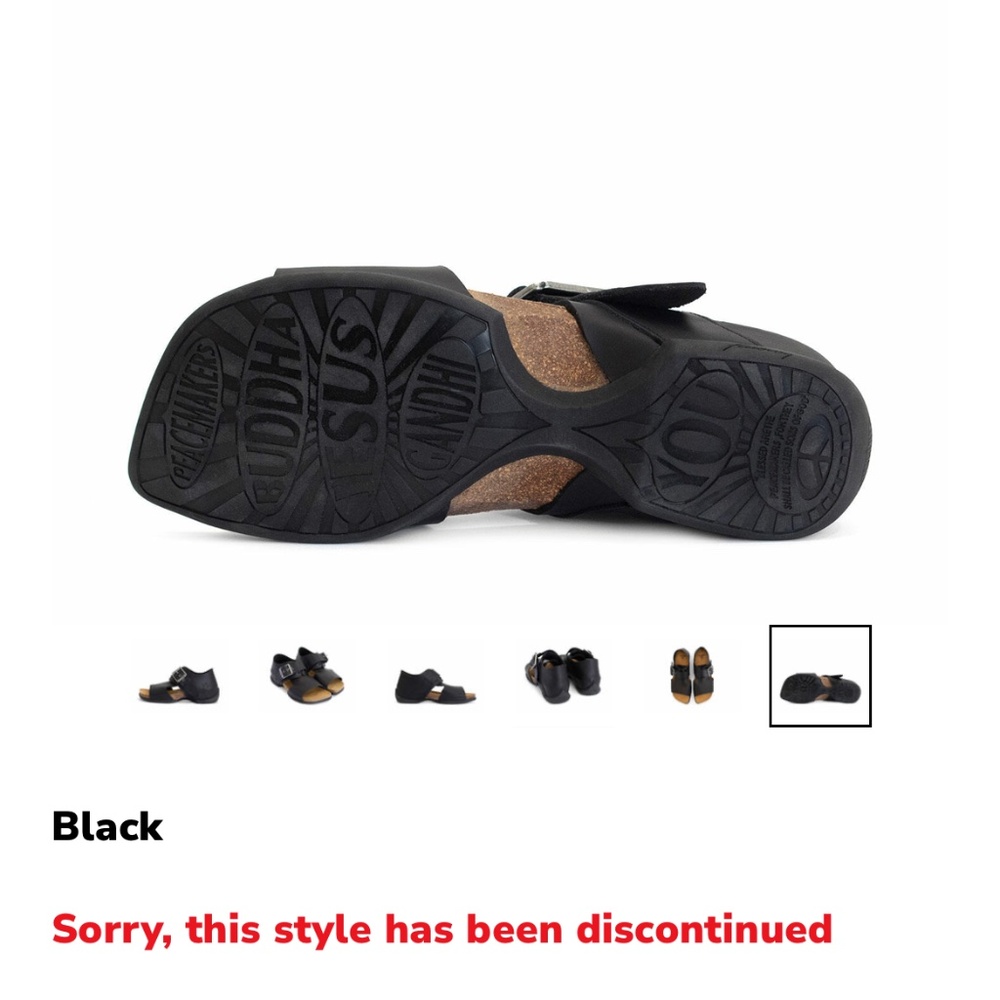 John Fluevog Peacemaker Rigoberta Lace-Up Buckled Sandals - Black - Size 8 - Picture 6 of 12